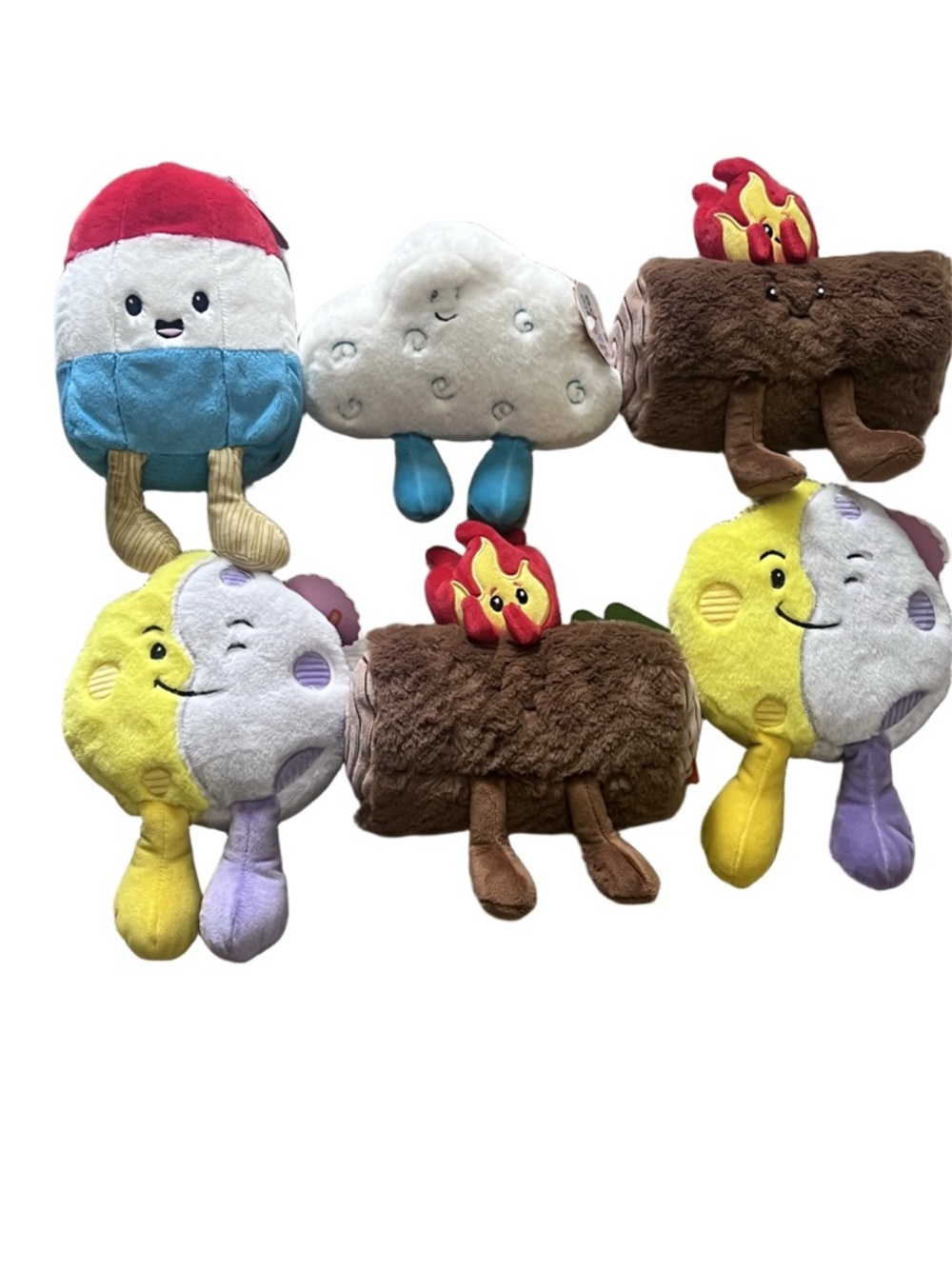 LOT of 6 plush Gigglescape plush toys NEW Toy Bundle Colorful Character Set